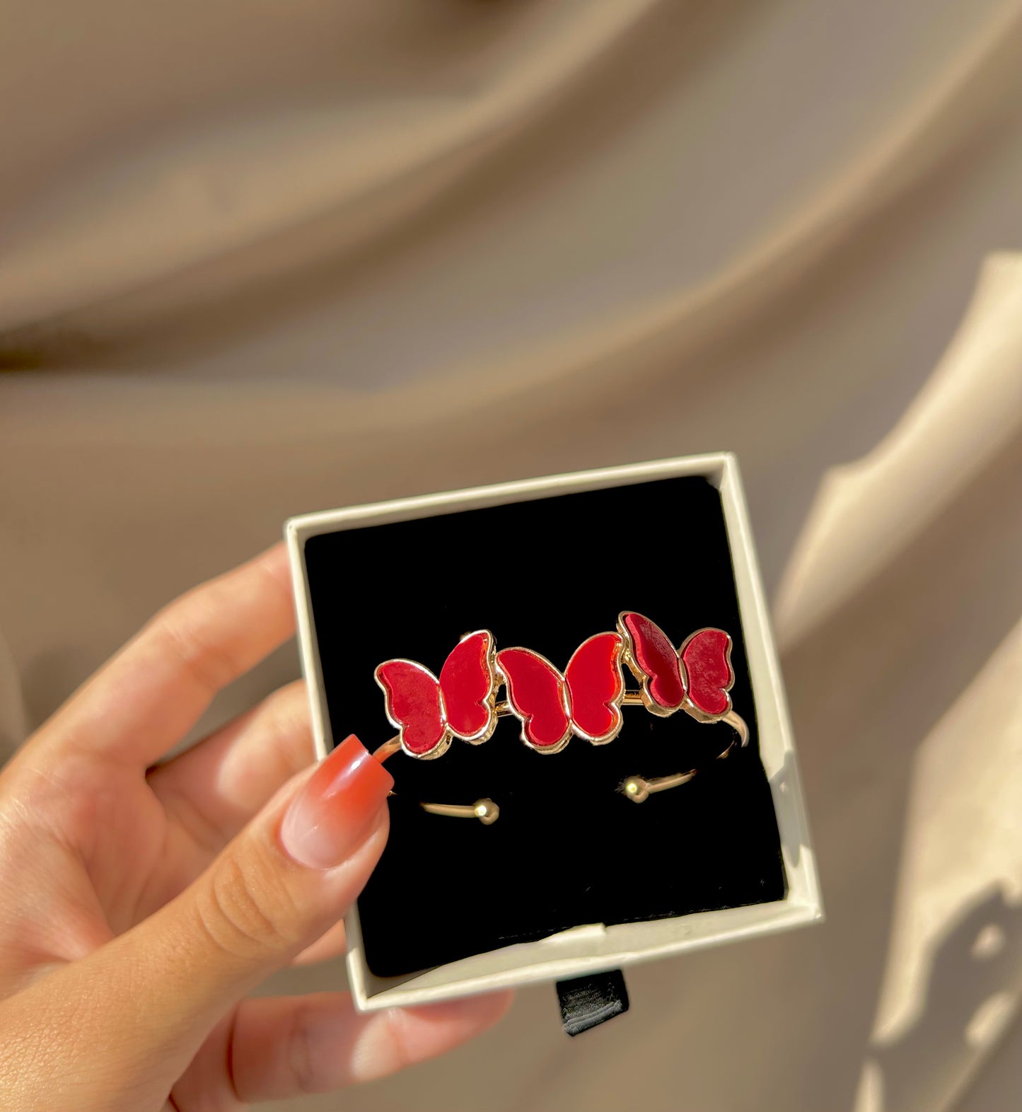 Gold Bracelet - Red