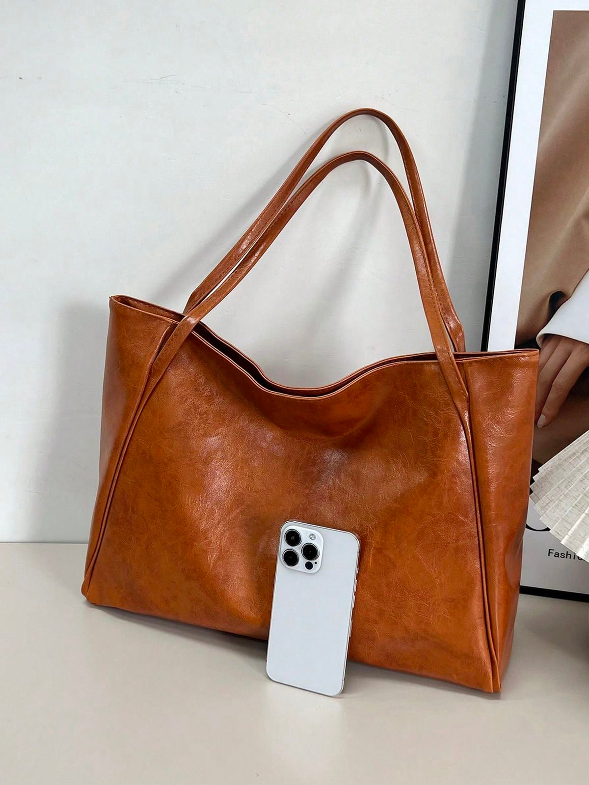 Large Capacity Leather Tote Bag