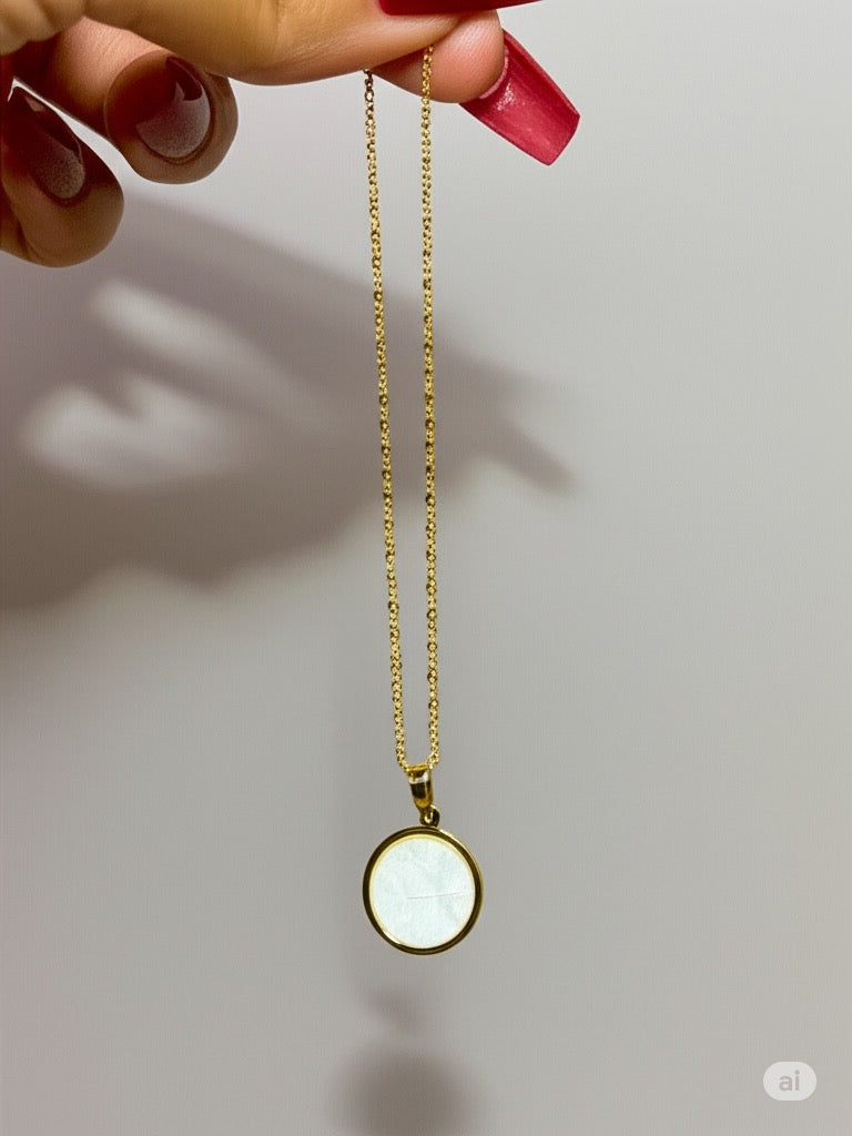 Circle White Gold Plated Necklace