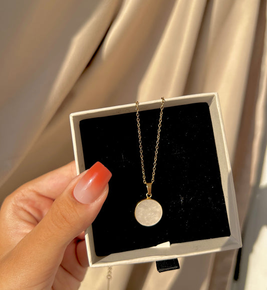 Circle White Gold Plated Necklace