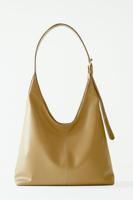 Wide Tote Bag - Dark Beige
