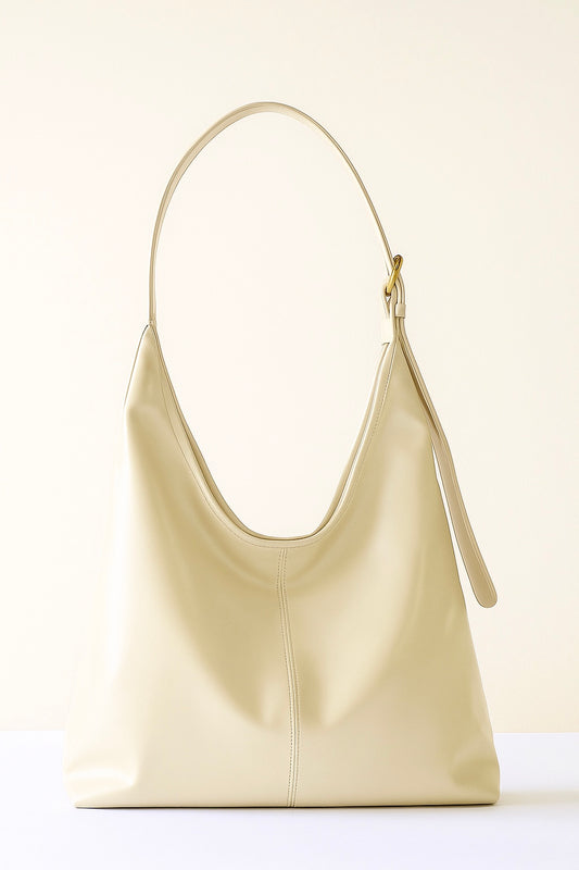 Wide Tote Bag - Beige