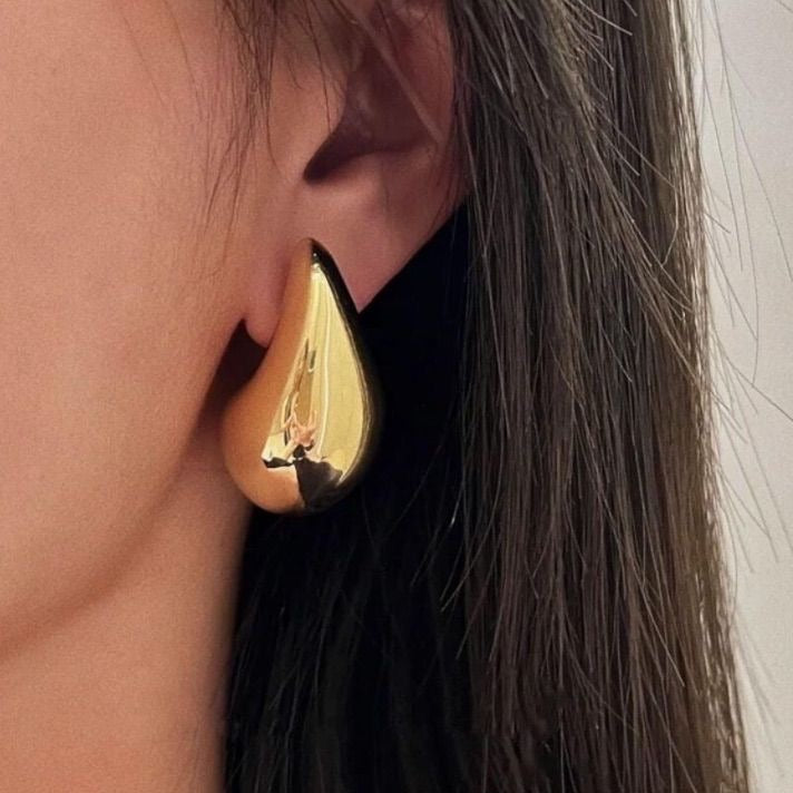 Teardrop Gold Earrings (Small or Large)
