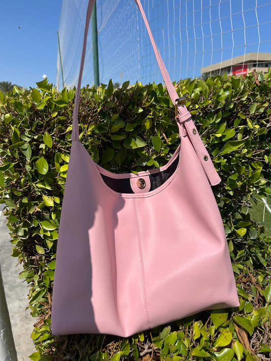 Wide Tote Bag - Baby Pink