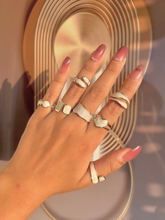 Gold & Cream Rings